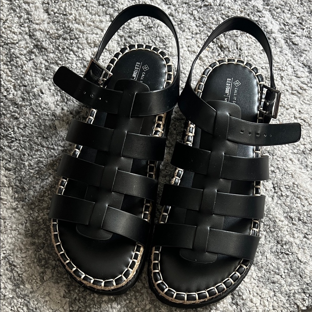 Call It Spring Black Sandals - Picture 2 of 5